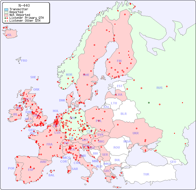 European Reception Map for N-440