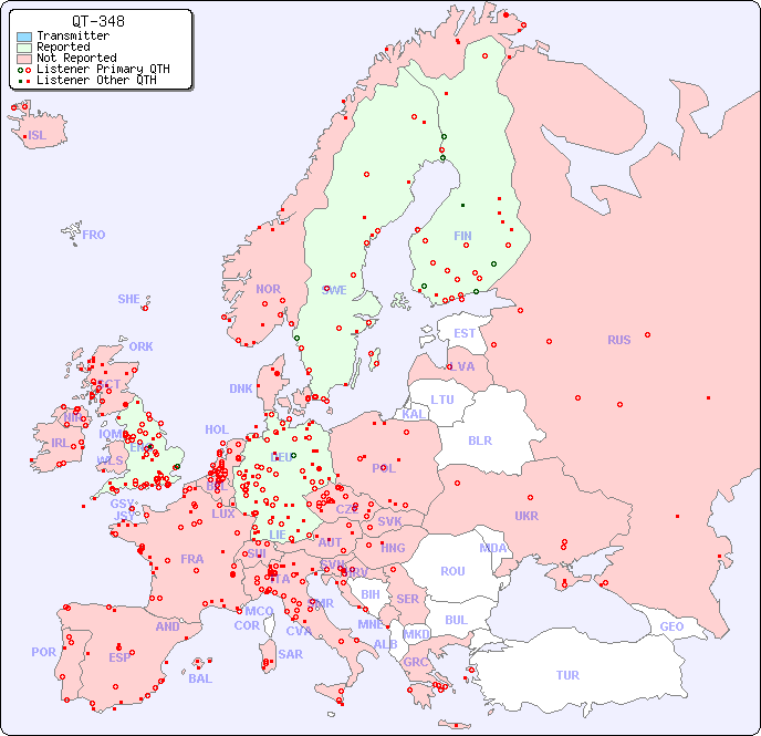 European Reception Map for QT-348