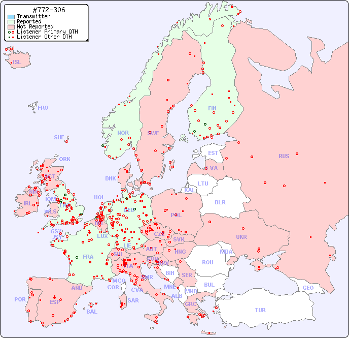 European Reception Map for #772-306