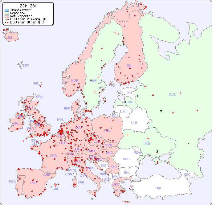 European Reception Map for ZCh-380