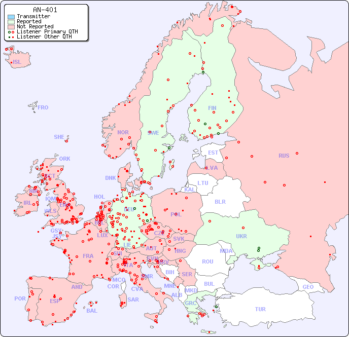 European Reception Map for AN-401