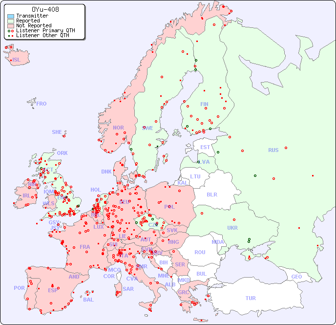European Reception Map for OYu-408