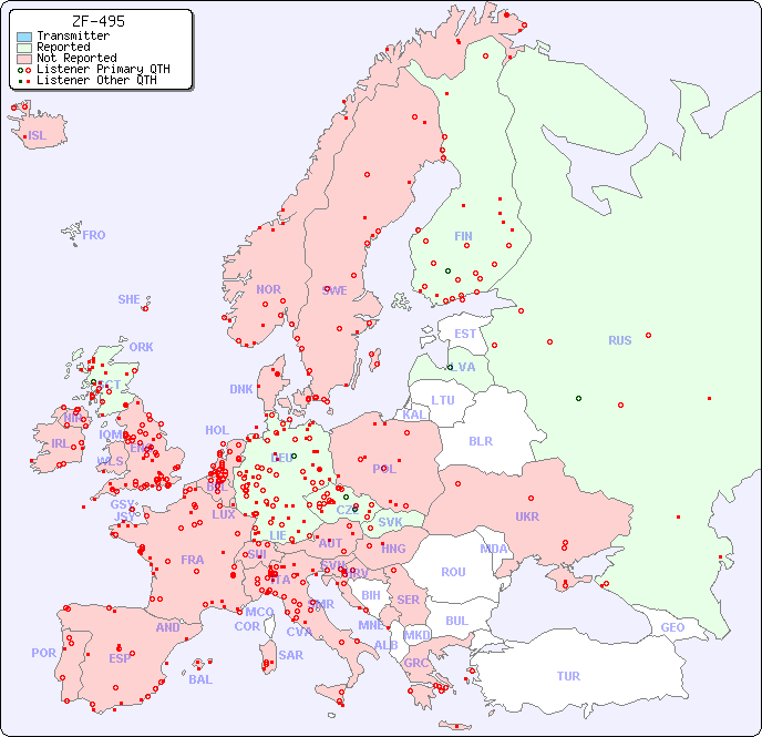 European Reception Map for ZF-495