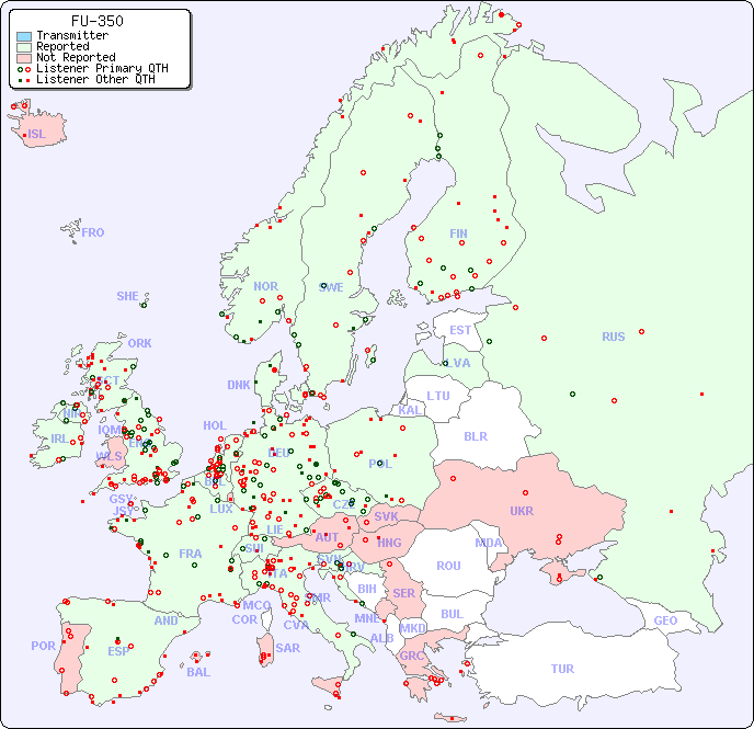 European Reception Map for FU-350
