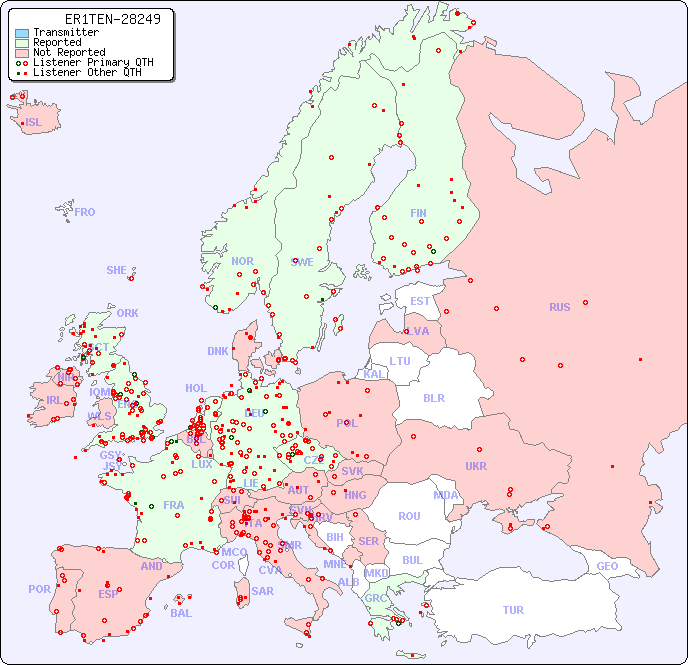 European Reception Map for ER1TEN-28249