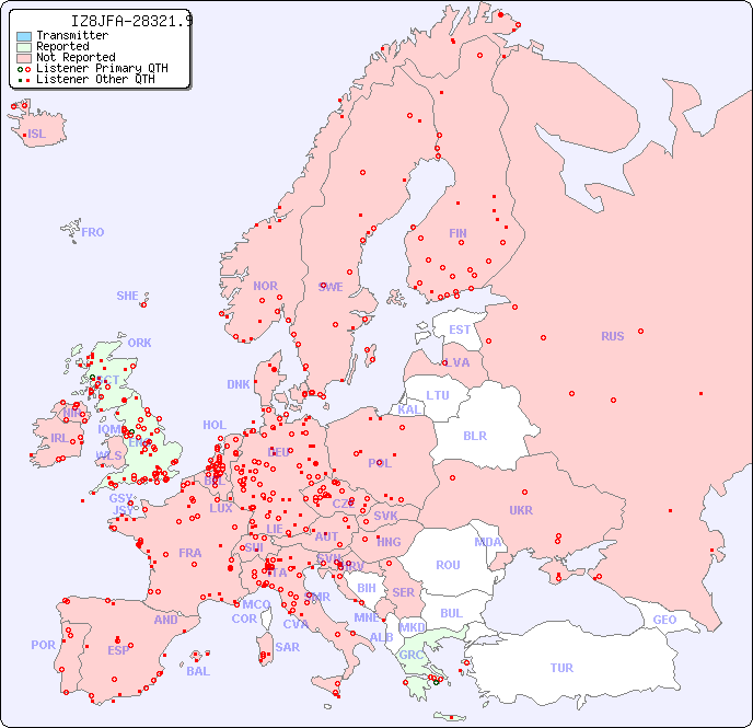 European Reception Map for IZ8JFA-28321.9