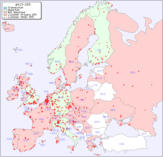 European Reception Map for #413-289