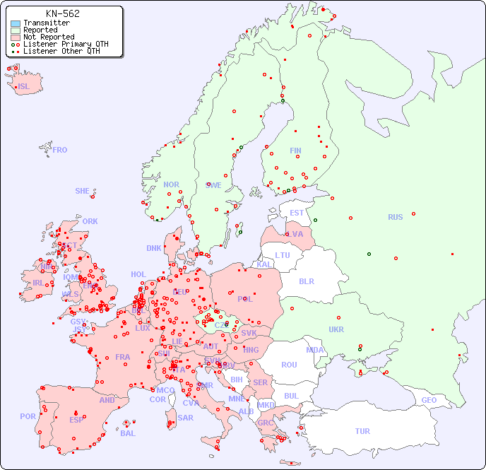 European Reception Map for KN-562