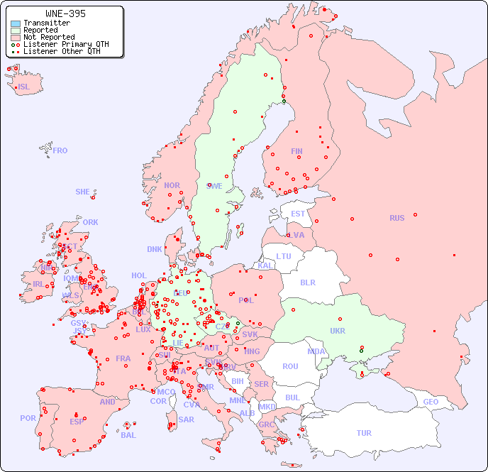 European Reception Map for WNE-395