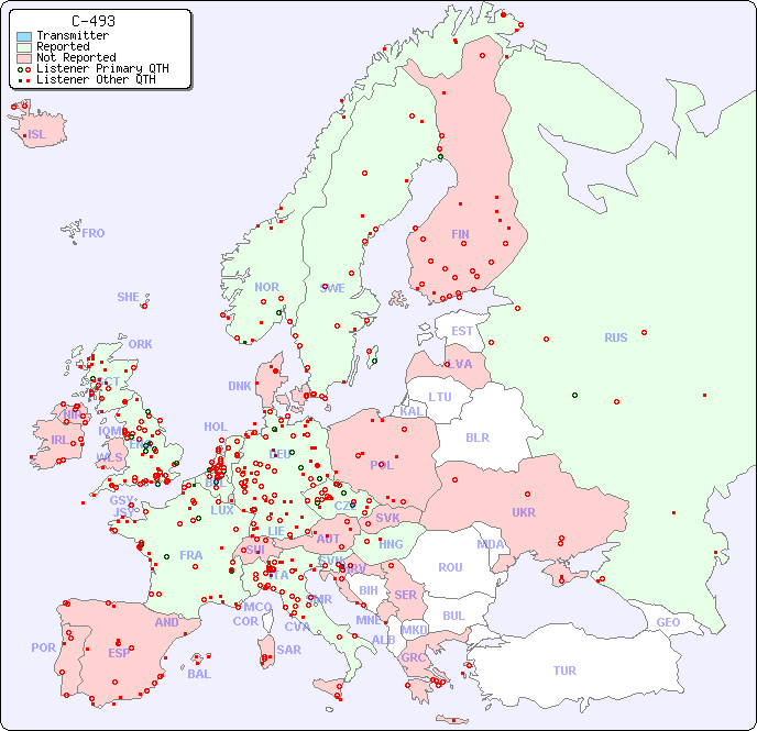 European Reception Map for C-493