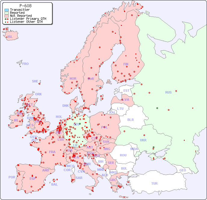 European Reception Map for P-608