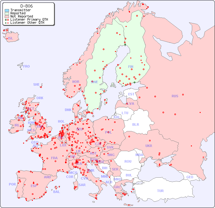 European Reception Map for O-806