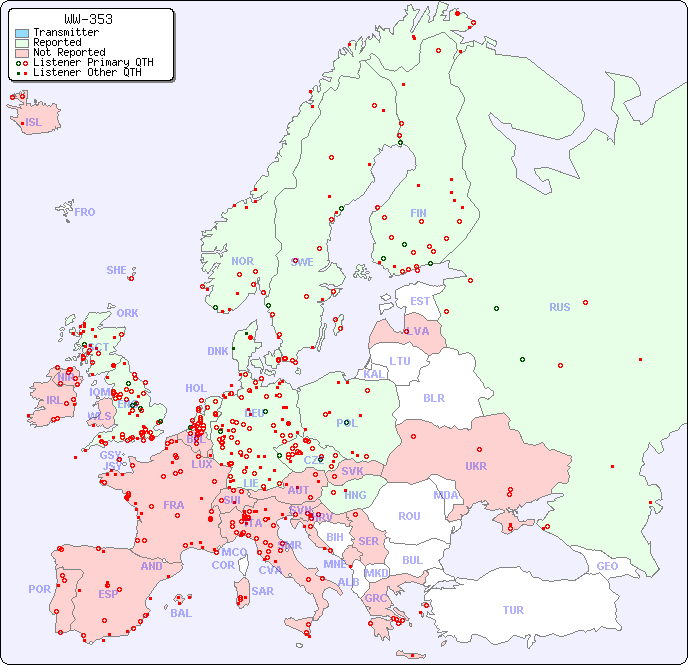 European Reception Map for WW-353