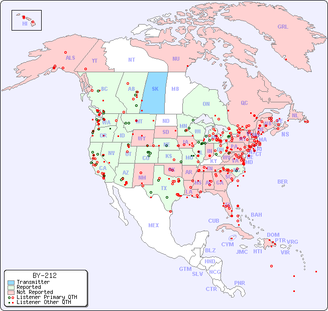 North American Reception Map for BY-212