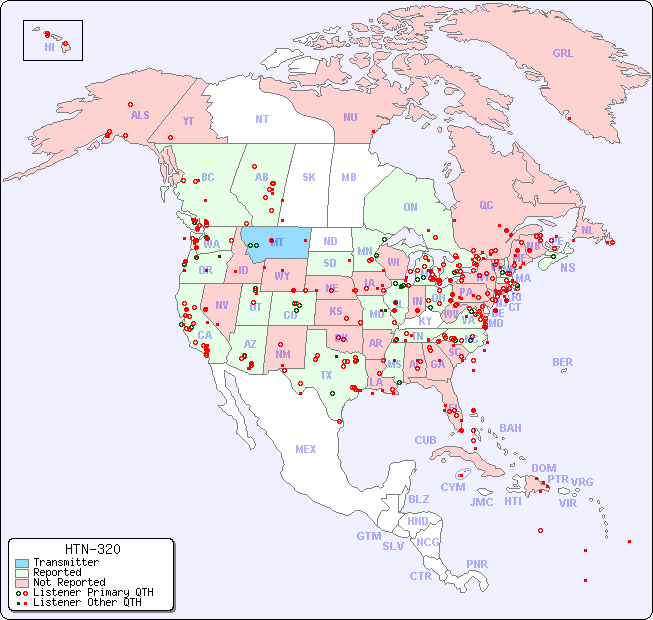North American Reception Map for HTN-320