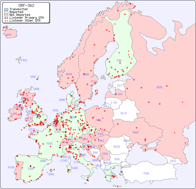 European Reception Map for ORF-362