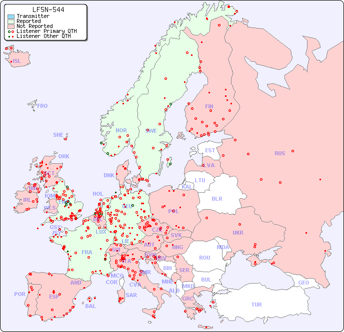 European Reception Map for LF5N-544
