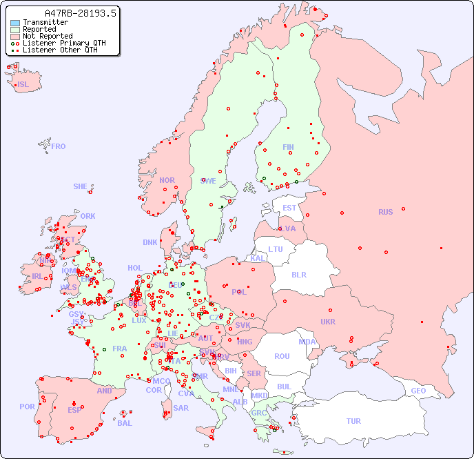 European Reception Map for A47RB-28193.5