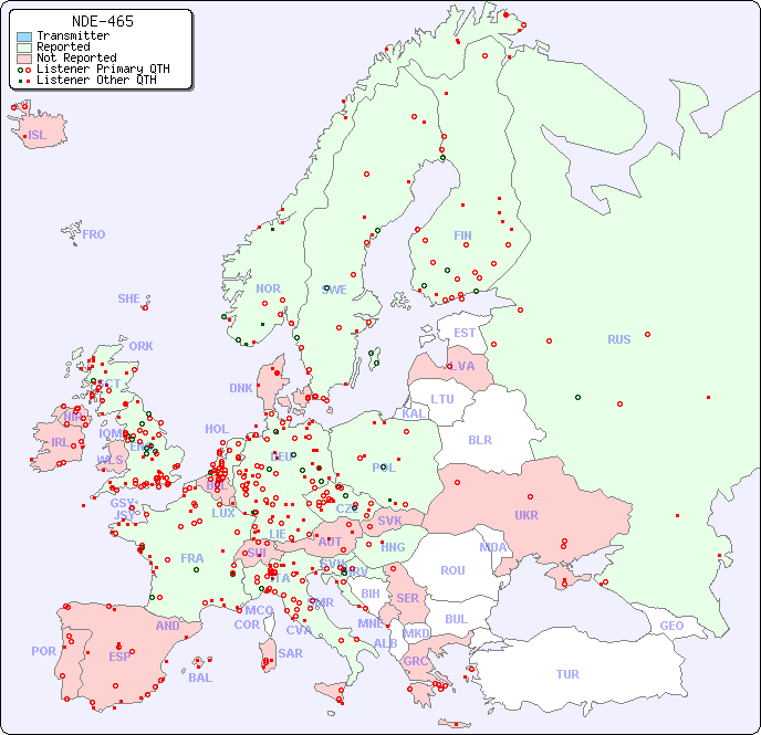 European Reception Map for NDE-465
