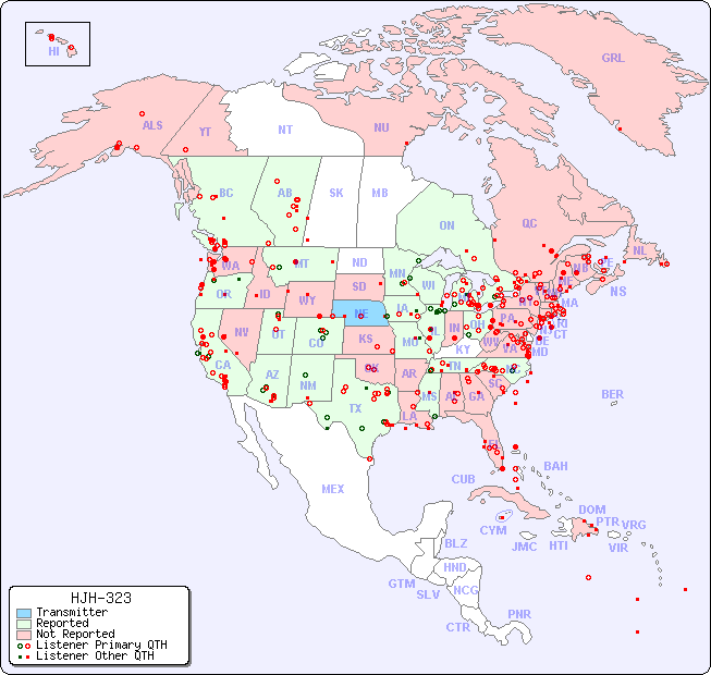 North American Reception Map for HJH-323