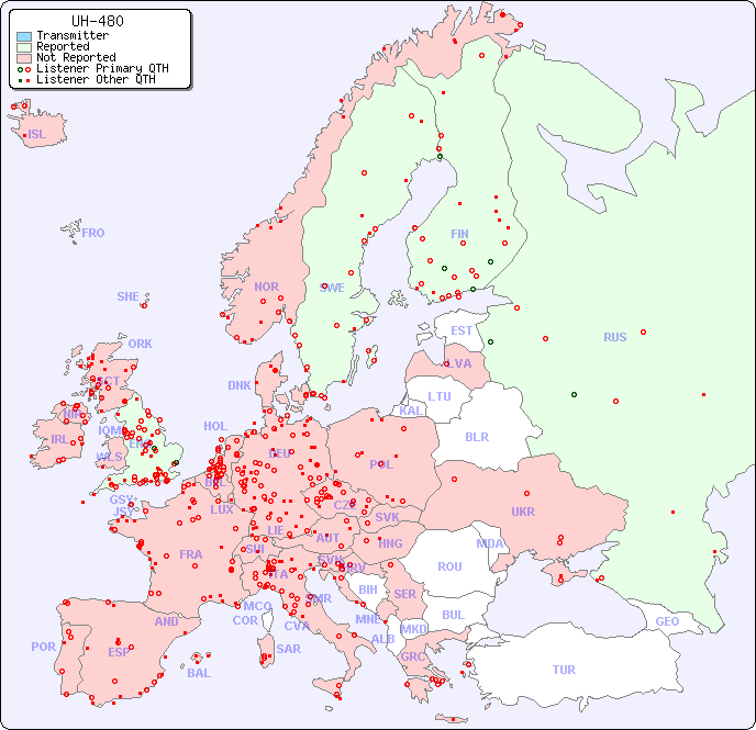European Reception Map for UH-480