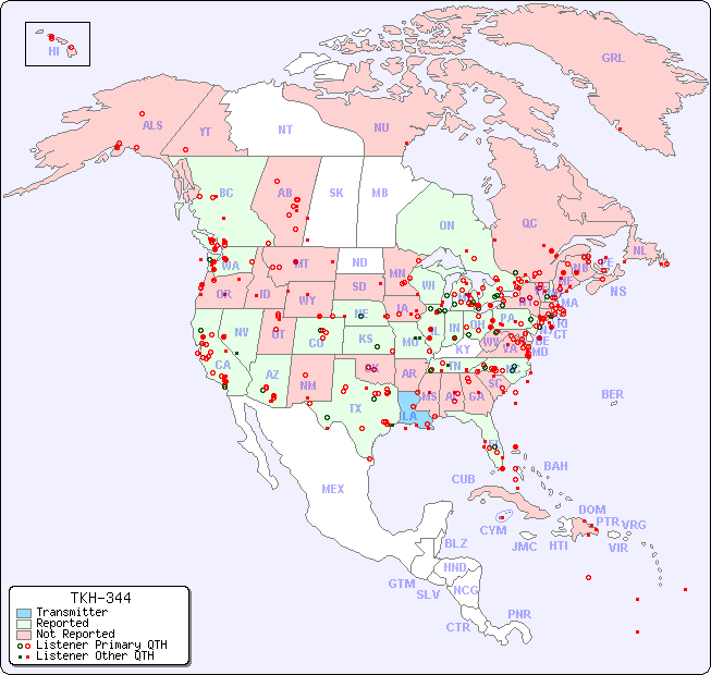 North American Reception Map for TKH-344