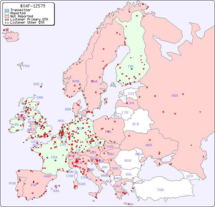 European Reception Map for $04F-12579