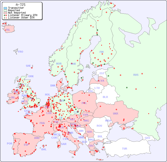 European Reception Map for A-725