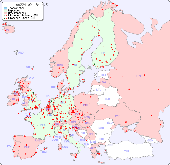 European Reception Map for 002241021-8414.5