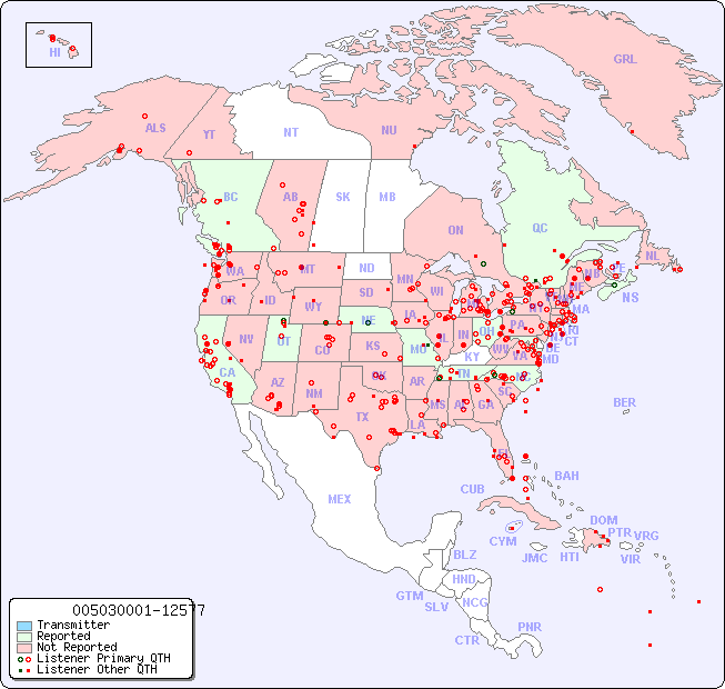 North American Reception Map for 005030001-12577