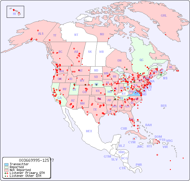 North American Reception Map for 003669995-12577