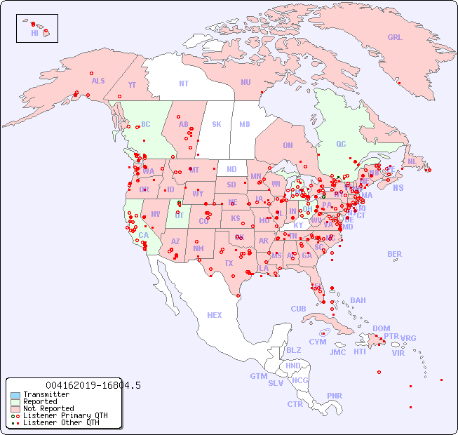 North American Reception Map for 004162019-16804.5