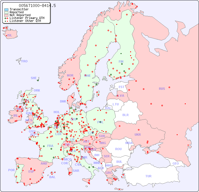 European Reception Map for 005671000-8414.5