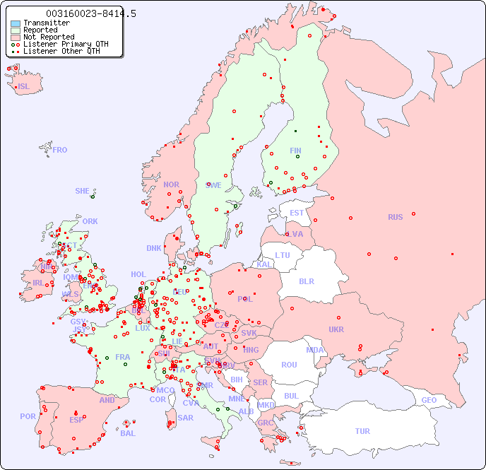 European Reception Map for 003160023-8414.5