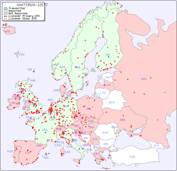 European Reception Map for 004773500-12577