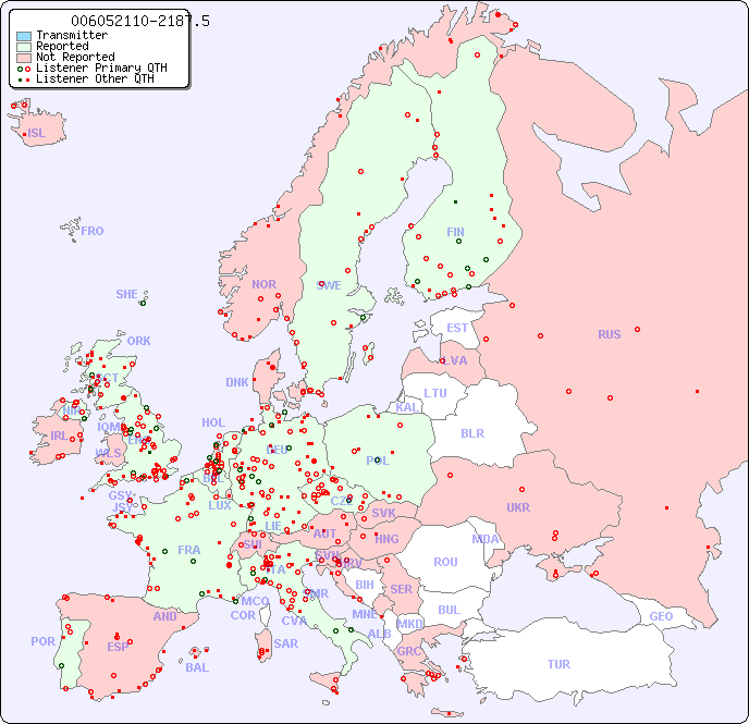 European Reception Map for 006052110-2187.5
