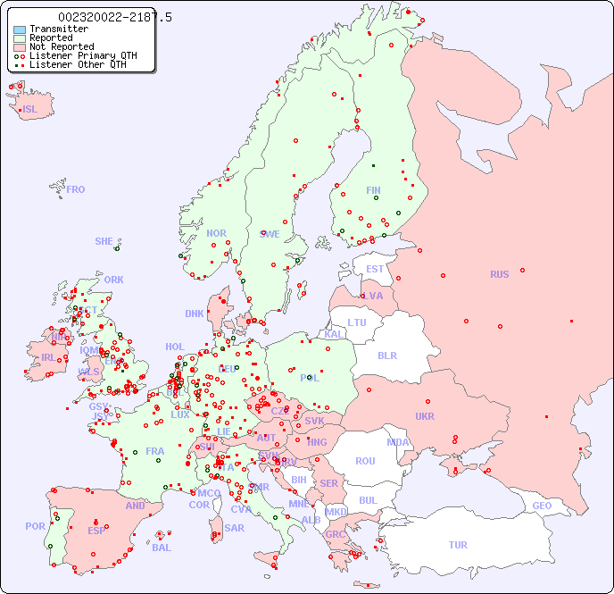 European Reception Map for 002320022-2187.5