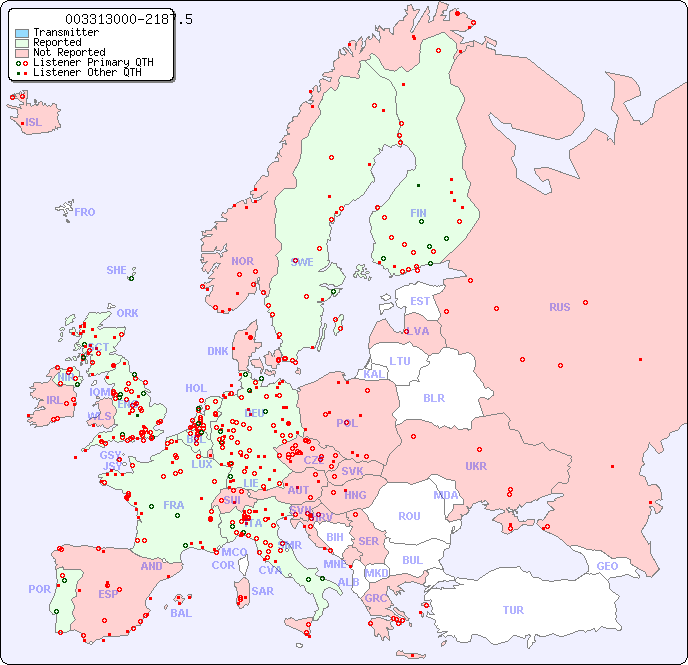 European Reception Map for 003313000-2187.5