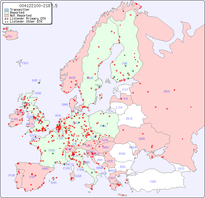 European Reception Map for 004122100-2187.5