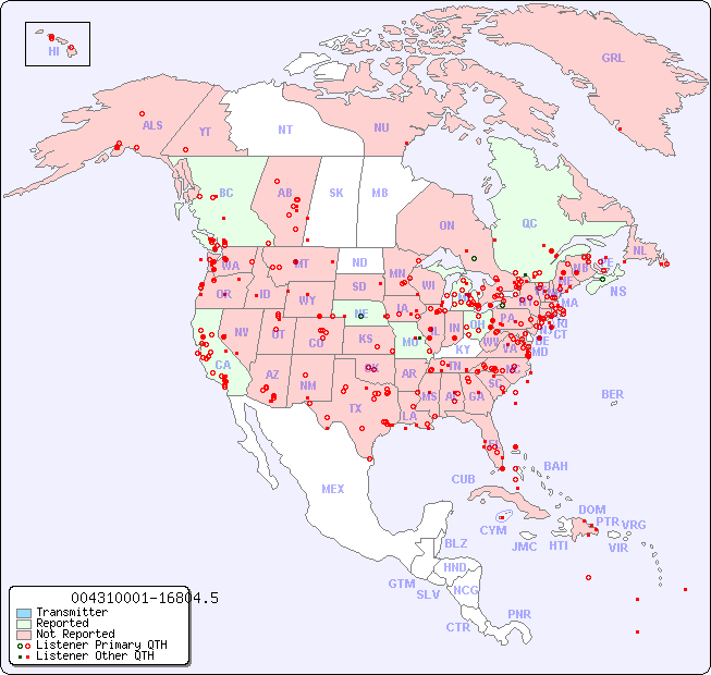 North American Reception Map for 004310001-16804.5