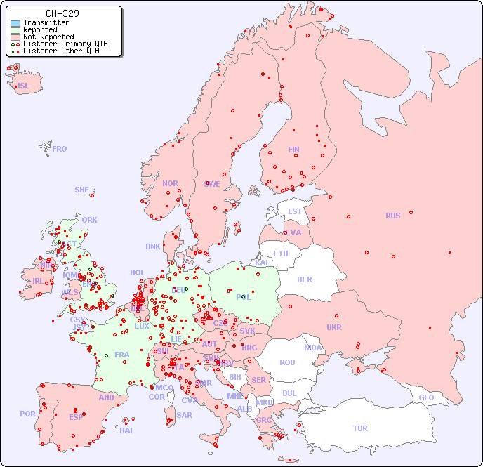 European Reception Map for CH-329