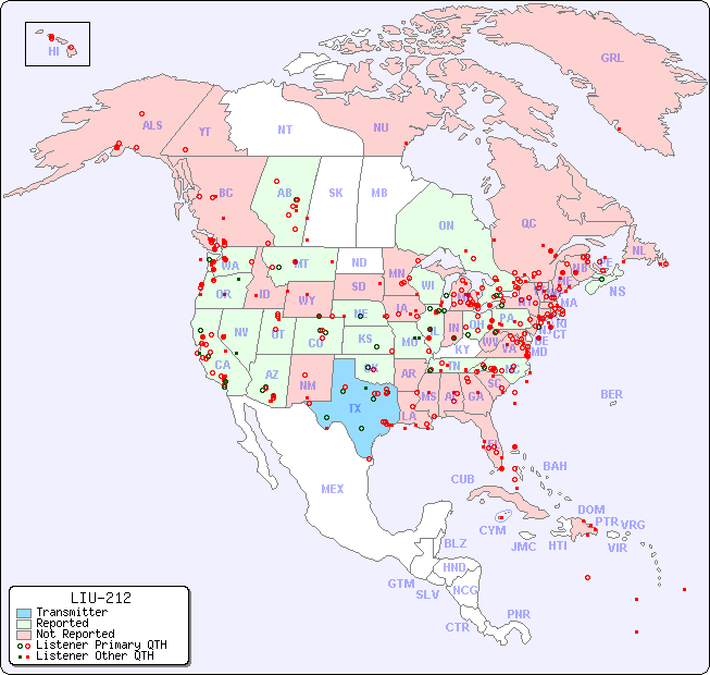 North American Reception Map for LIU-212