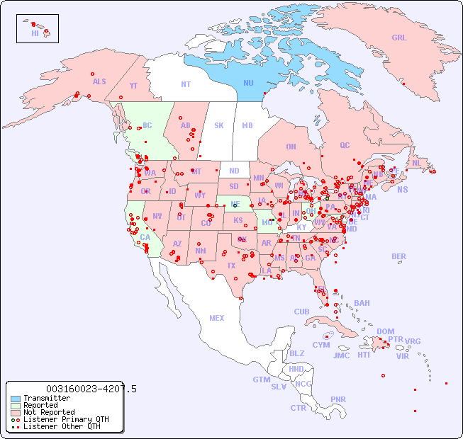 North American Reception Map for 003160023-4207.5