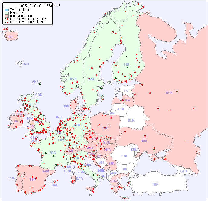 European Reception Map for 005120010-16804.5