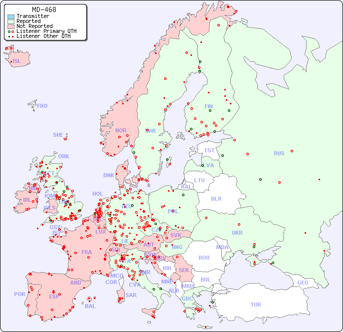 European Reception Map for MD-468