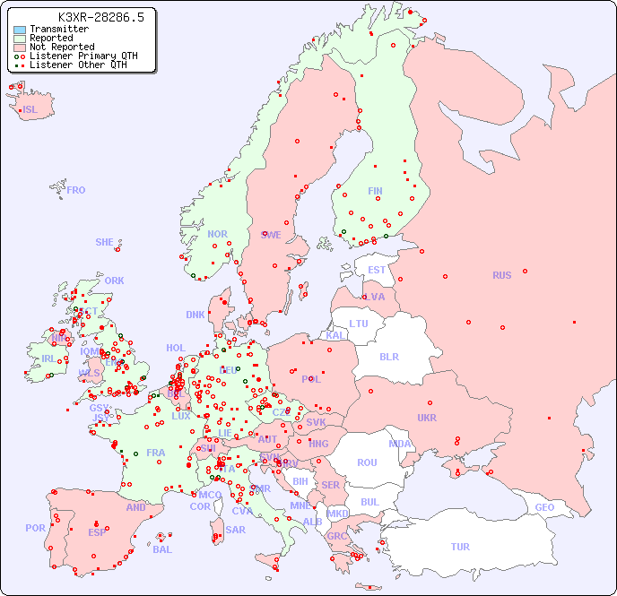 European Reception Map for K3XR-28286.5