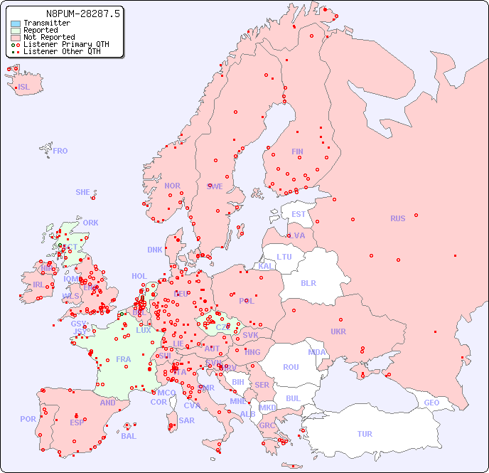 European Reception Map for N8PUM-28287.5