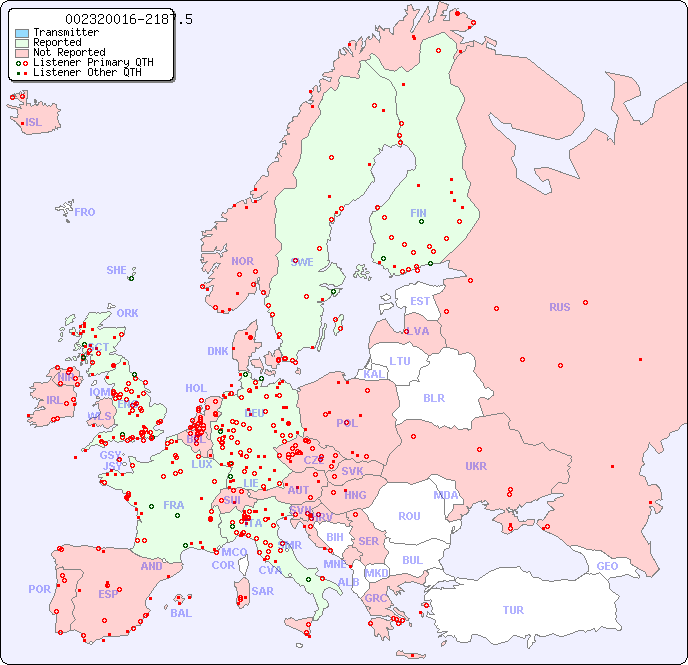 European Reception Map for 002320016-2187.5