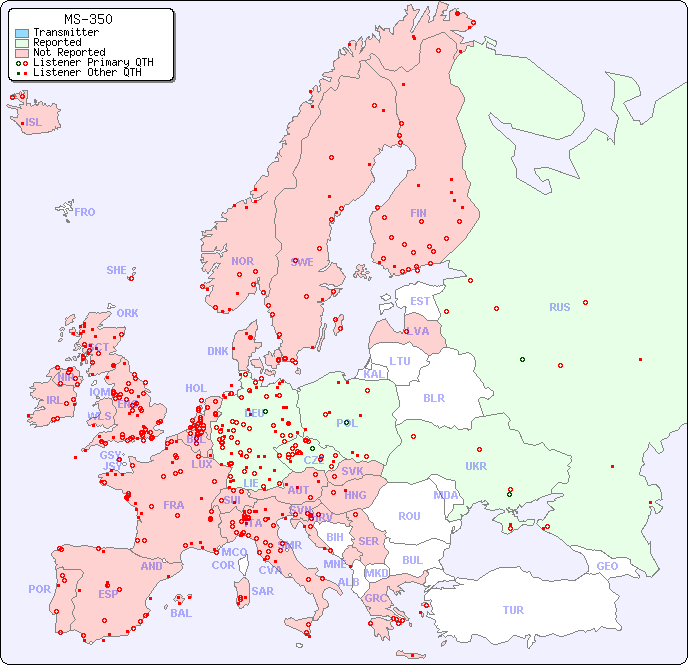 European Reception Map for MS-350