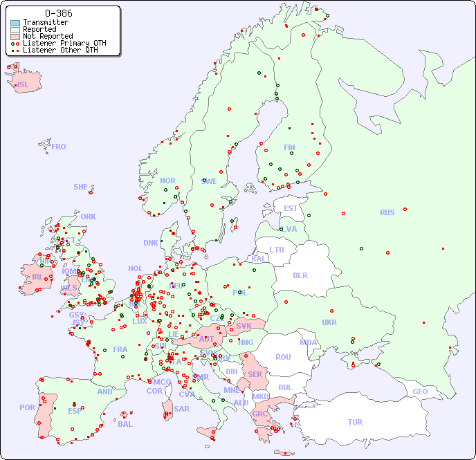 European Reception Map for O-386